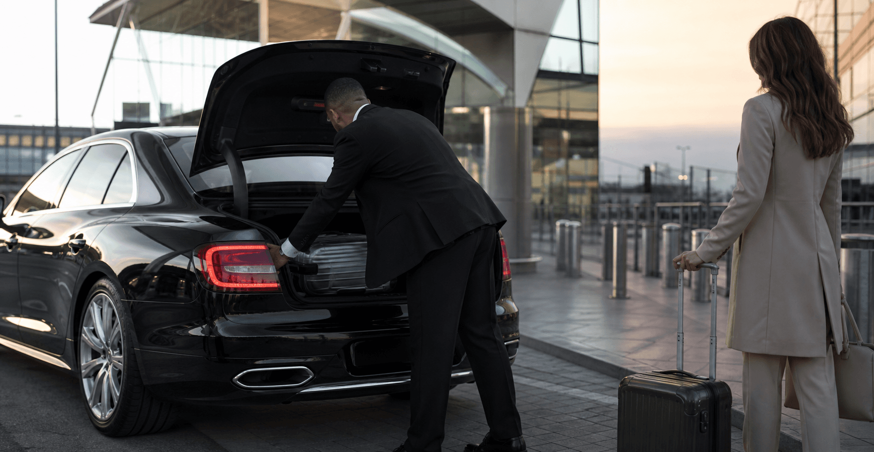 Market Cars airport transfer car outside a London terminal